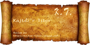 Kajtár Tibor névjegykártya