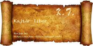 Kajtár Tibor névjegykártya